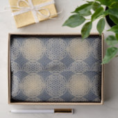 Blume des Lebens - Muster der Briefmarke - blauer  Seidenpapier (Geschenk)