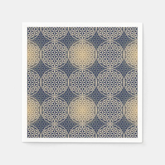 Blume des Lebens - Muster der Briefmarke - blauer  Serviette (Vorderseite)