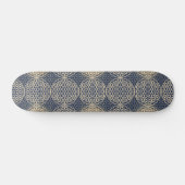 Blume des Lebens - Muster der Briefmarke - blauer Skateboard (Horizontal)