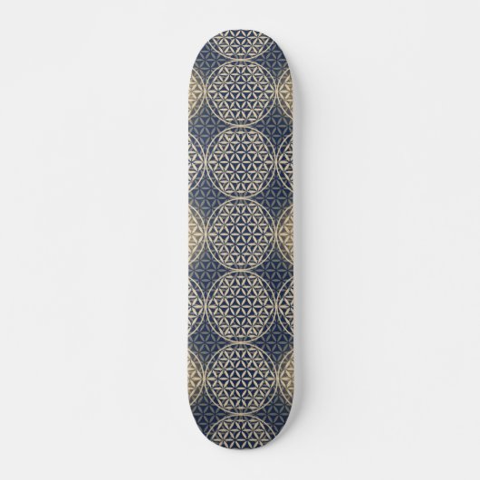 Blume des Lebens - Muster der Briefmarke - blauer Skateboard (Vorne)