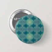 Blume des Lebens - Muster der Briefmarke - Cyan Button (Vorne & Hinten)