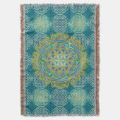 Blume des Lebens - Muster der Briefmarke - Cyan Decke (Vorderseite Vertikal)