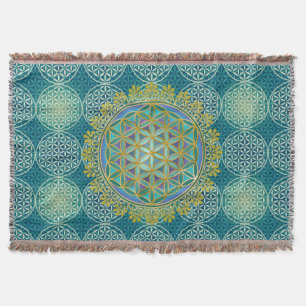 Blume des Lebens - Muster der Briefmarke - Cyan Decke
