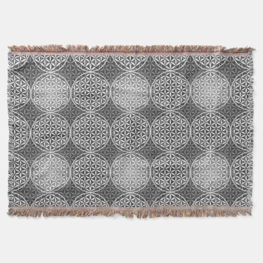 Blume des Lebens - Muster der Briefmarke - grau Decke (Vorderseite)