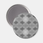 Blume des Lebens - Muster der Briefmarke - grau Magnet (Vorderseite/Rückseite)