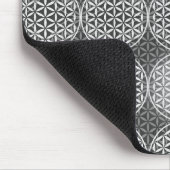 Blume des Lebens - Muster der Briefmarke - grau Mousepad (Ecke)