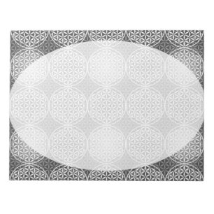 Blume des Lebens - Muster der Briefmarke - grau Notizblock