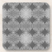 Blume des Lebens - Muster der Briefmarke - grau Untersetzer (Vorderseite)