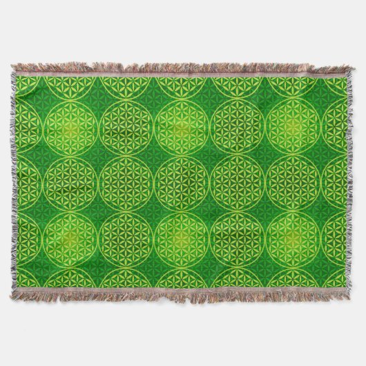 Blume des Lebens - Muster der Briefmarke - grün Decke (Vorderseite)