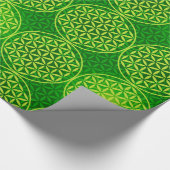 Blume des Lebens - Muster der Briefmarke - grün Geschenkpapier (Ecke)