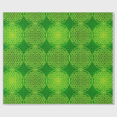 Blume des Lebens - Muster der Briefmarke - grün Geschenkpapier (Flach)