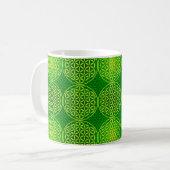 Blume des Lebens - Muster der Briefmarke - grün Kaffeetasse (Vorderseite Links)