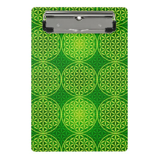 Blume des Lebens - Muster der Briefmarke - grün Mini Klemmbrett (Vorderseite)