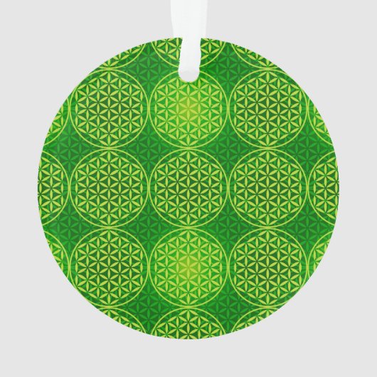 Blume des Lebens - Muster der Briefmarke - grün Ornament (Rückseite)