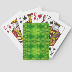 Blume des Lebens - Muster der Briefmarke - grün Spielkarten