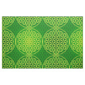Blume des Lebens - Muster der Briefmarke - grün Stoff (Fat Quarter (45,7 x 55,9 cm))