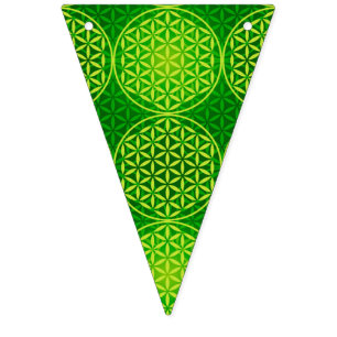 Blume des Lebens - Muster der Briefmarke - grün Wimpelkette