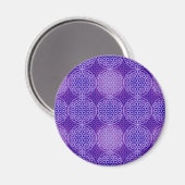 Blume des Lebens - Muster der Briefmarke - lila Magnet (Vorderseite/Rückseite)