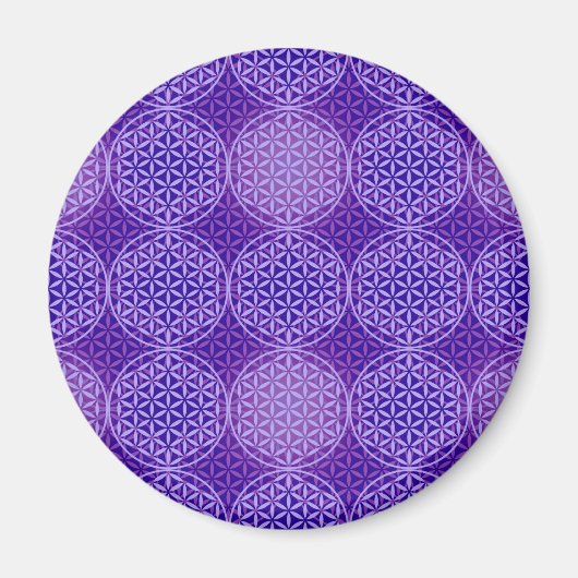 Blume des Lebens - Muster der Briefmarke - lila Magnet (Vorne)