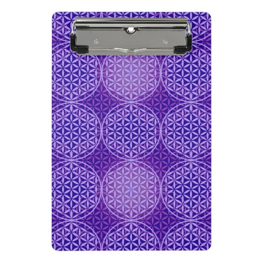 Blume des Lebens - Muster der Briefmarke - lila Mini Klemmbrett (Vorderseite)