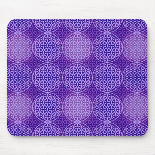 Blume des Lebens - Muster der Briefmarke - lila Mousepad (Vorne)