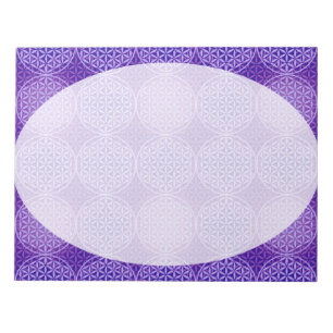 Blume des Lebens - Muster der Briefmarke - lila Notizblock