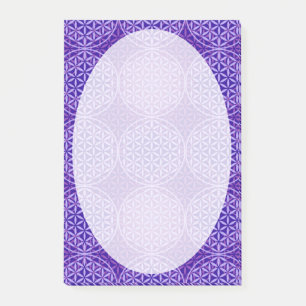 Blume des Lebens - Muster der Briefmarke - lila Post-it Klebezettel