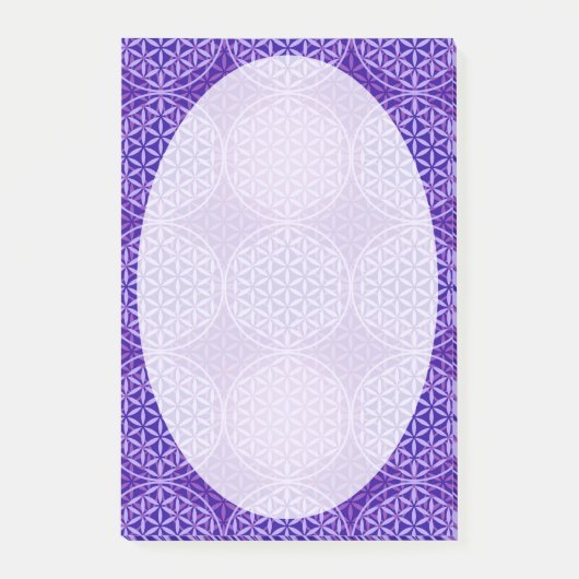 Blume des Lebens - Muster der Briefmarke - lila Post-it Klebezettel (Vorderseite)