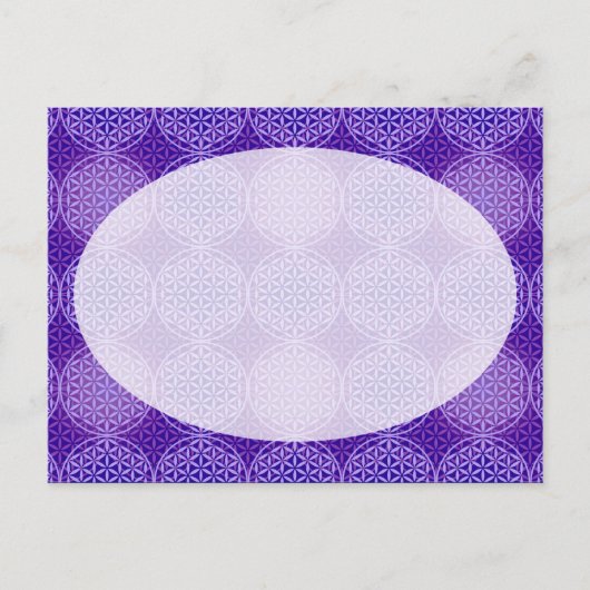 Blume des Lebens - Muster der Briefmarke - lila Postkarte (Vorderseite)