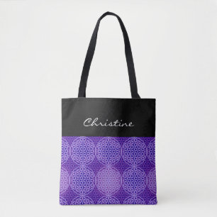 Blume des Lebens - Muster der Briefmarke - lila Tasche