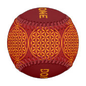 Blume des Lebens - Muster der Briefmarke - orange Baseball (Vorderseite)