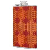 Blume des Lebens - Muster der Briefmarke - orange Flachmann (Links)