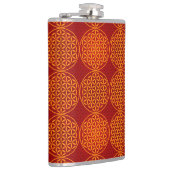 Blume des Lebens - Muster der Briefmarke - orange Flachmann (Rechts)