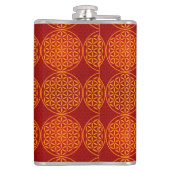 Blume des Lebens - Muster der Briefmarke - orange Flachmann (Rückseite)