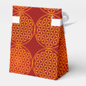 Blume des Lebens - Muster der Briefmarke - orange Geschenkschachtel (Rückseite)