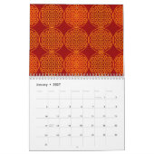 Blume des Lebens - Muster der Briefmarke - orange Kalender (Jan 2027)