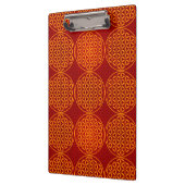 Blume des Lebens - Muster der Briefmarke - orange Klemmbrett (Links)