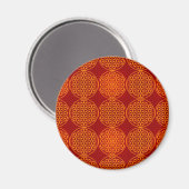Blume des Lebens - Muster der Briefmarke - orange Magnet (Vorderseite/Rückseite)