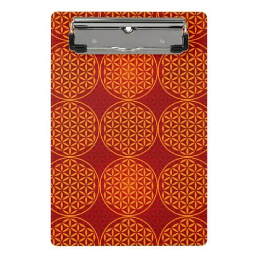 Blume des Lebens - Muster der Briefmarke - orange Mini Klemmbrett (Vorderseite)