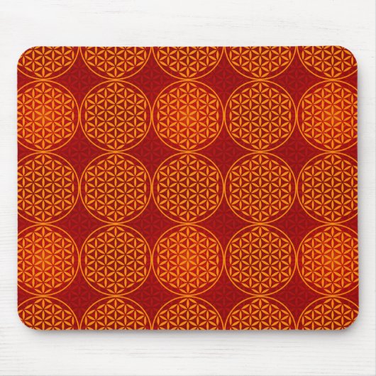 Blume des Lebens - Muster der Briefmarke - orange Mousepad (Vorne)