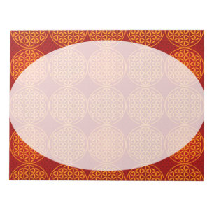 Blume des Lebens - Muster der Briefmarke - orange Notizblock