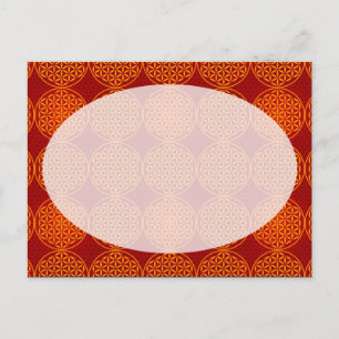 Blume des Lebens - Muster der Briefmarke - orange Postkarte
