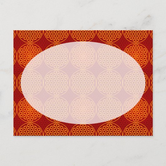 Blume des Lebens - Muster der Briefmarke - orange Postkarte (Vorderseite)