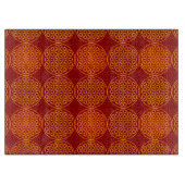 Blume des Lebens - Muster der Briefmarke - orange Schneidebrett (Vorderseite)