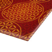 Blume des Lebens - Muster der Briefmarke - orange Schneidebrett (Ecke)