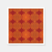 Blume des Lebens - Muster der Briefmarke - orange