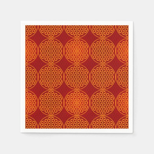 Blume des Lebens - Muster der Briefmarke - orange Serviette (Vorderseite)