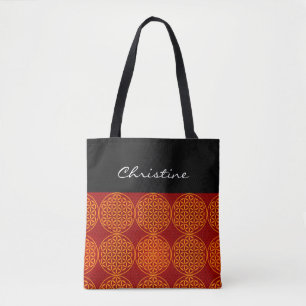 Blume des Lebens - Muster der Briefmarke - orange Tasche
