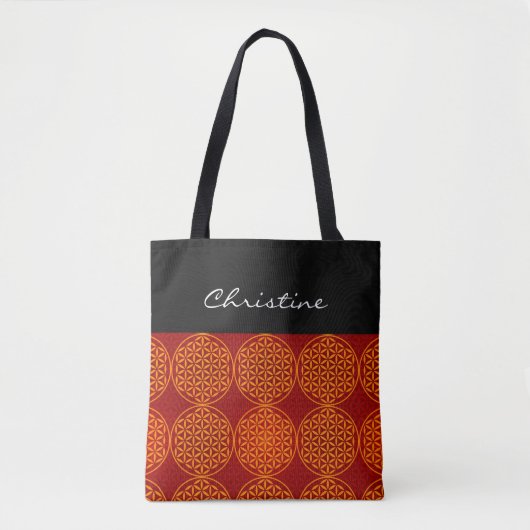 Blume des Lebens - Muster der Briefmarke - orange Tasche (Vorderseite)