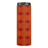 Blume des Lebens - Muster der Briefmarke - orange Thermosbecher (Rückseite)